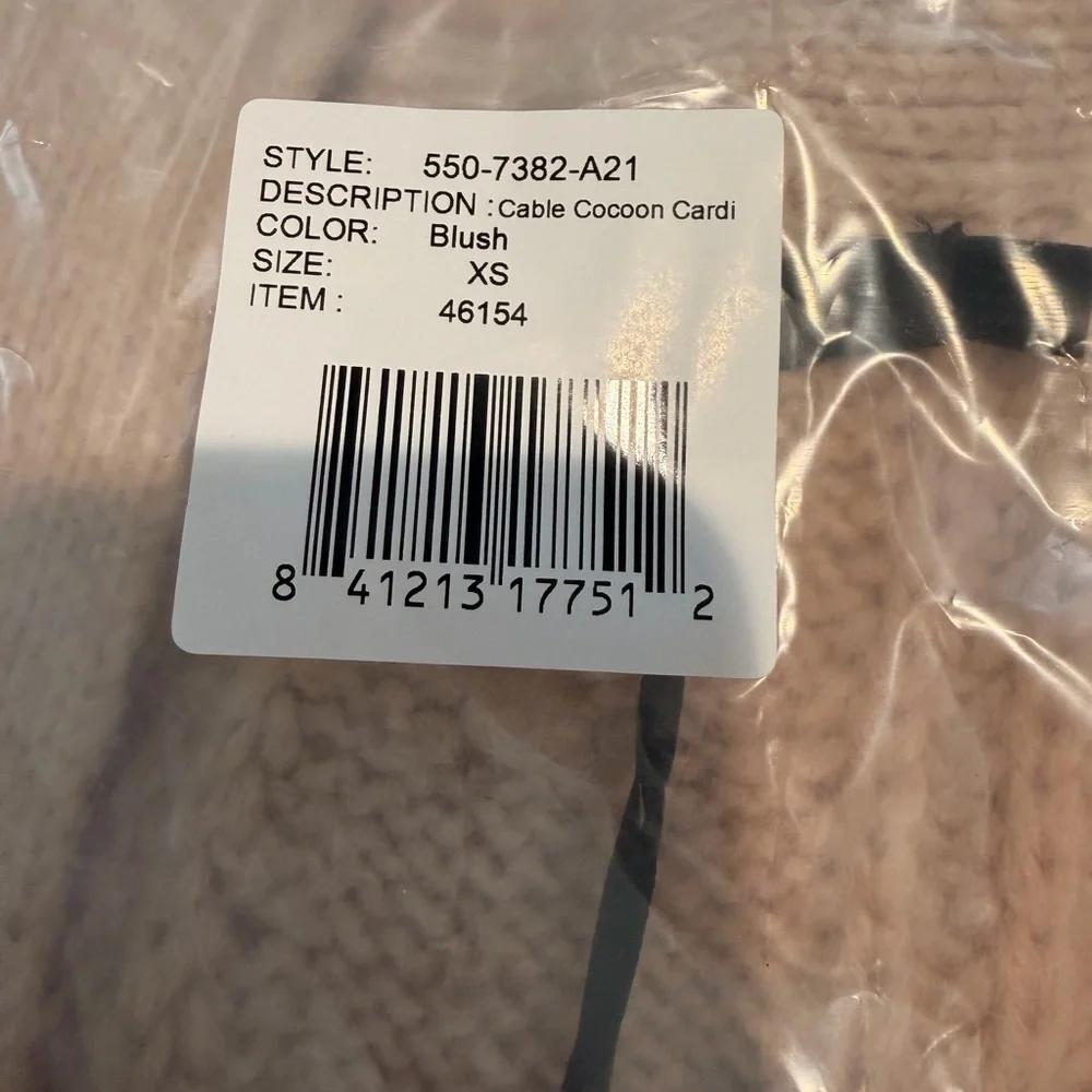 Jenni Kayne NWT Cable Cocoon Cardigan Pink Blush Size XS - Picture 11 of 15